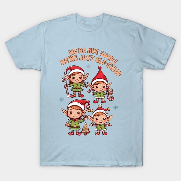 Cute little Christmas elves T-Shirt by BrisaArtPrints